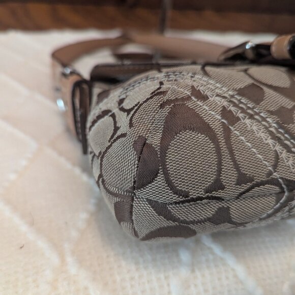 Coach Tan khaki signature C soho hobo bag 10602 y2k - Picture 8 of 12